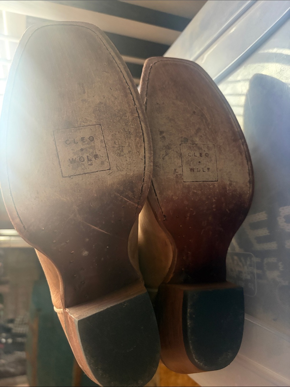 Tan Leather Cowboy Boots - Picture 5 of 5
